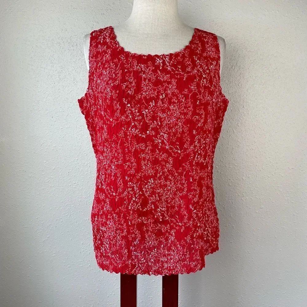 Christine Gerard Red and White Tank Top Size L EUC